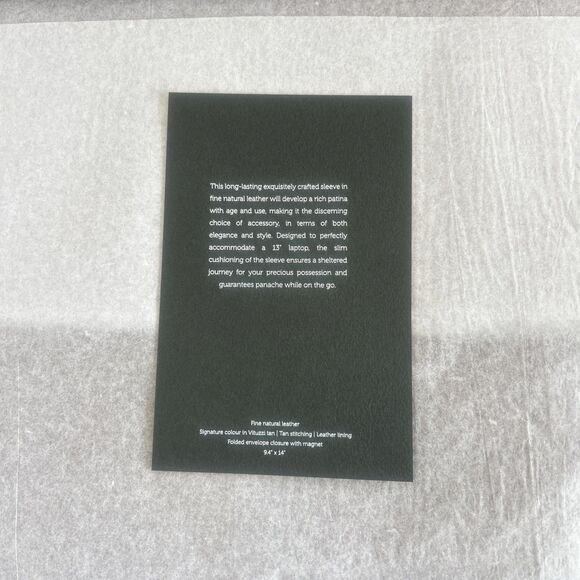 Leather Laptop Case Envelope Tan Color Compatible for Macbook Air 13" NEW - Picture 8 of 11